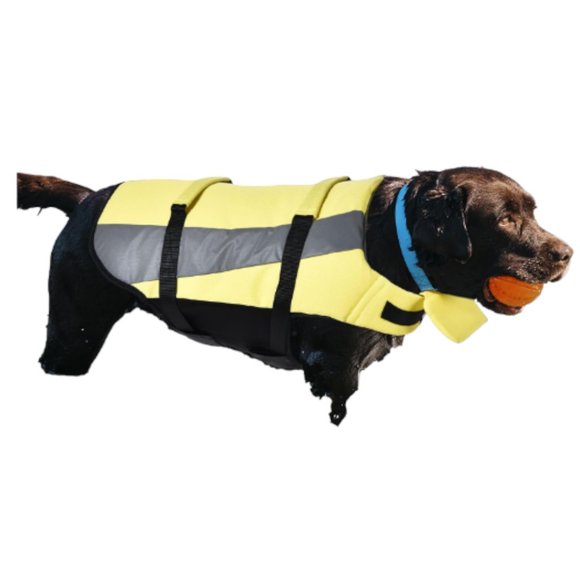 Amazon Basics Dog Adjustable Life Jacket with Reflective Stripes Yellow  Medium - Picture 9 of 14